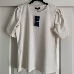 NWT Chaps cream top
